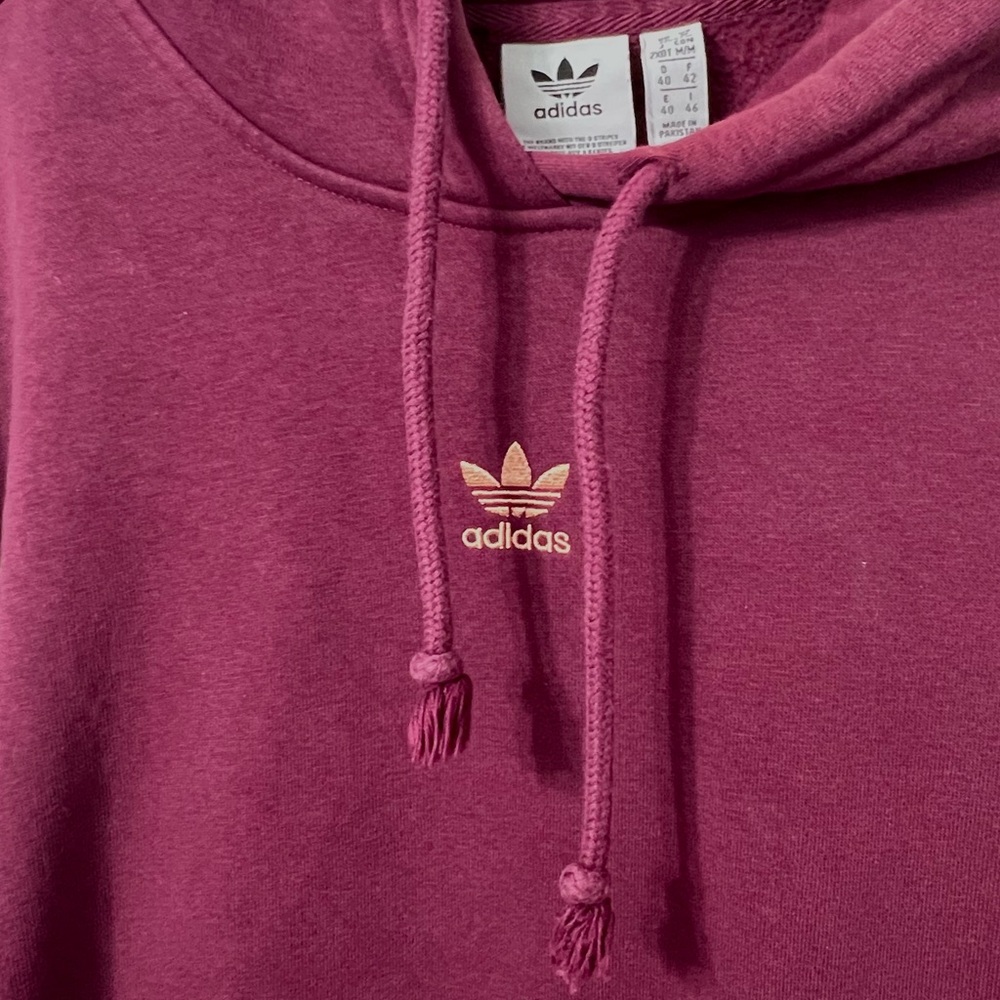 Adidas Trefoil Logo Maroon Pullover Hoodie - Picture 5 of 8